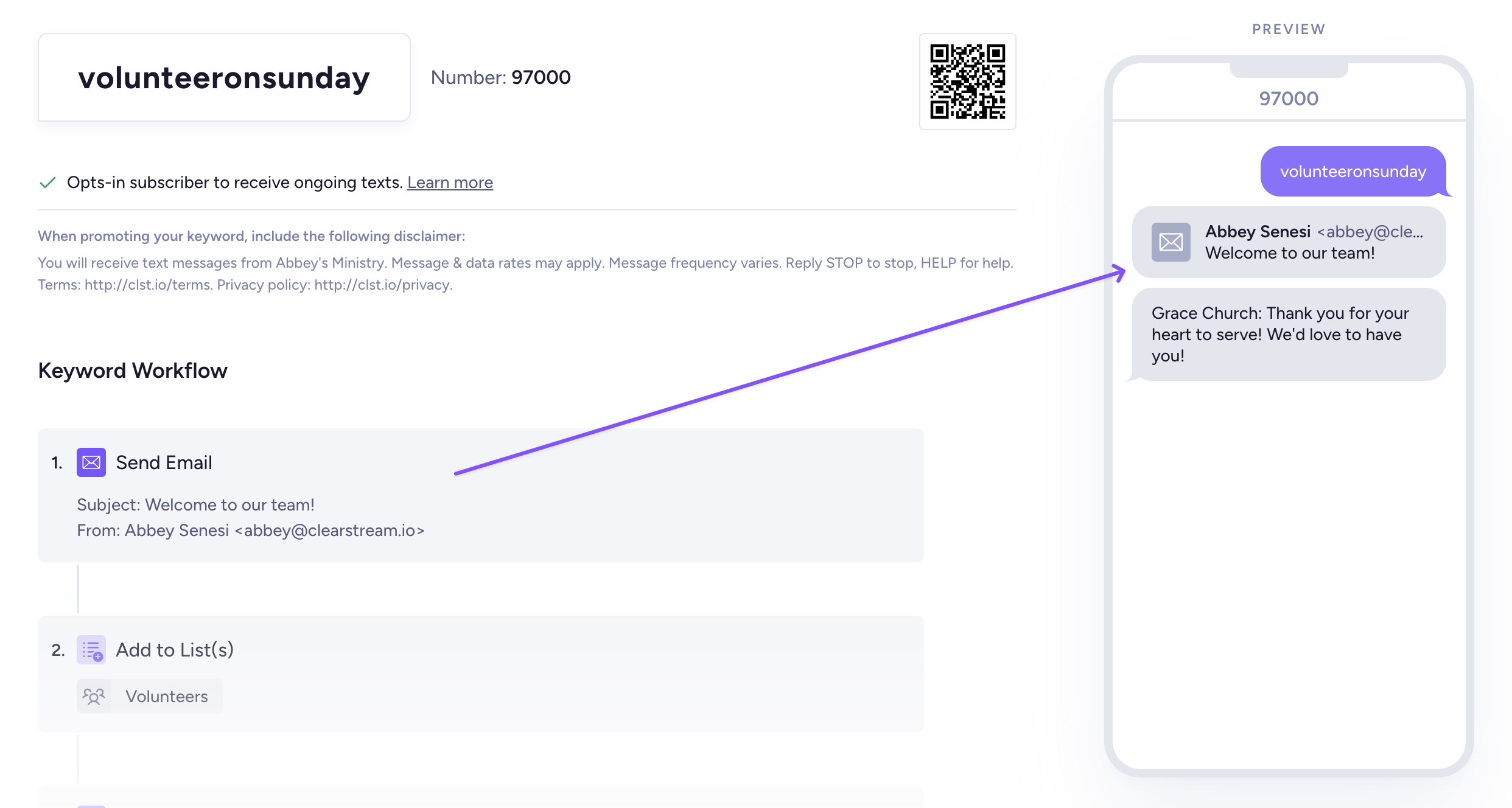 Preview email steps in a workflow