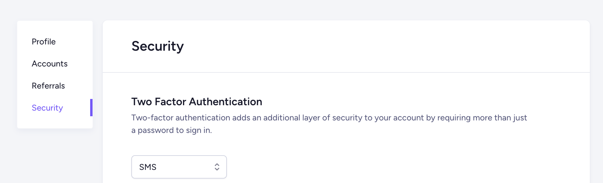 SMS Two Factor Authentication