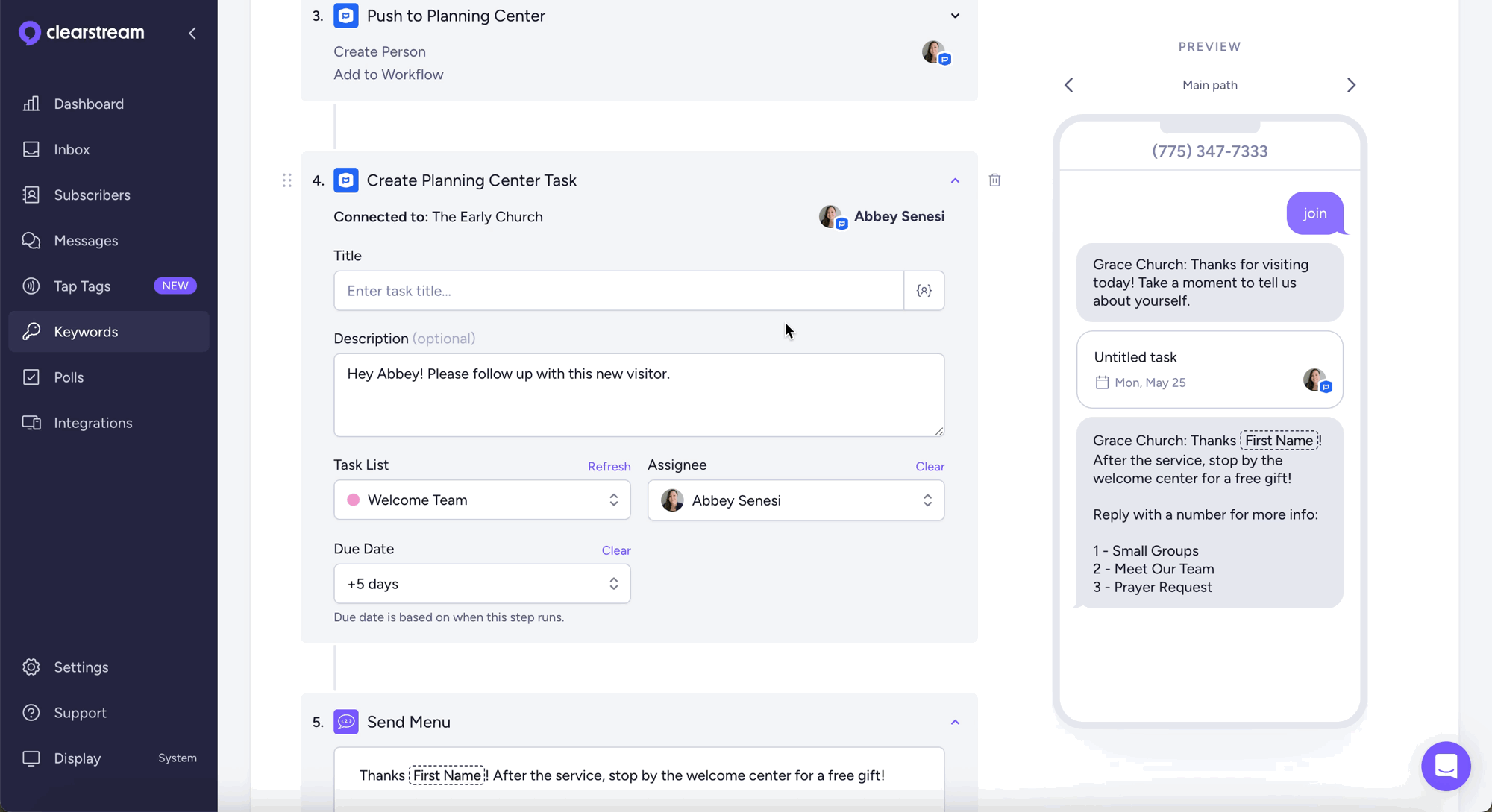 Automatically add people's contact info to your task