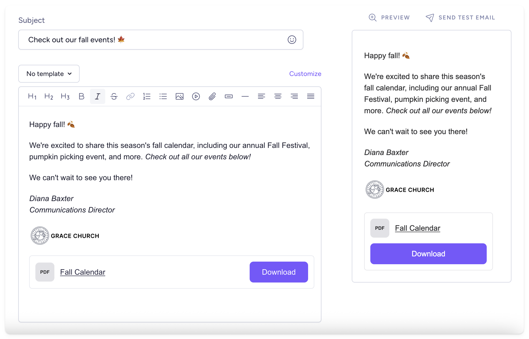 Add attachments to emails through Clearstream
