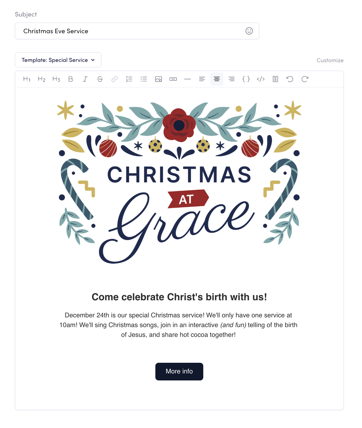 Sending Christmas email in Clearstream