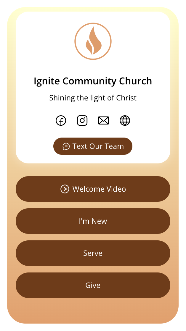 Ignite Church microsite sample