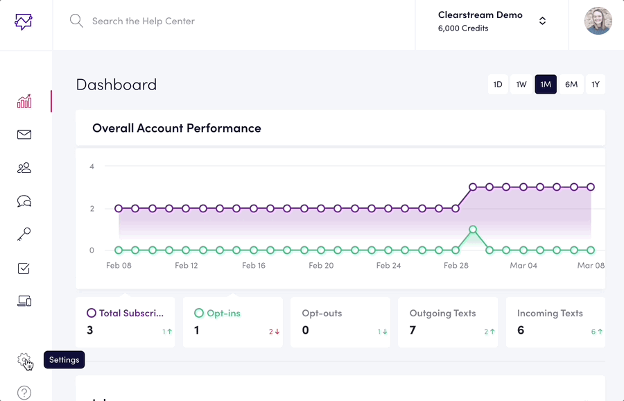 Platform view of navigating to Reports section