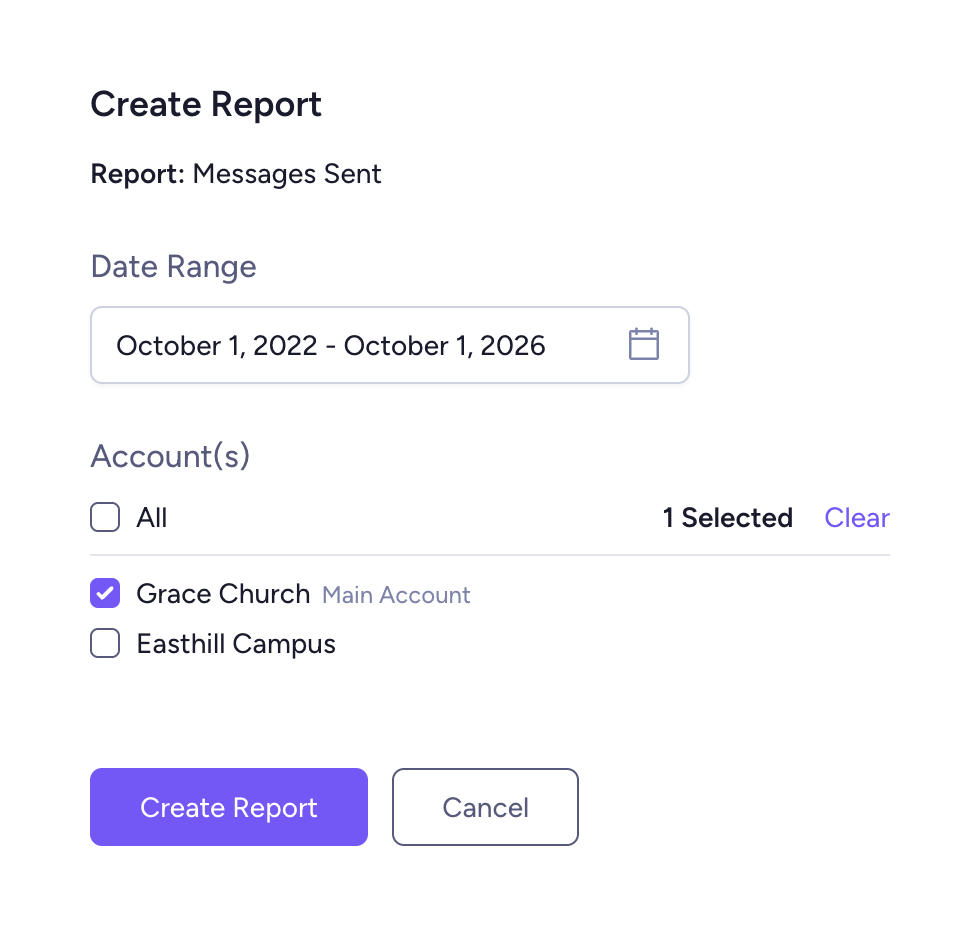 Create a Messages Sent report