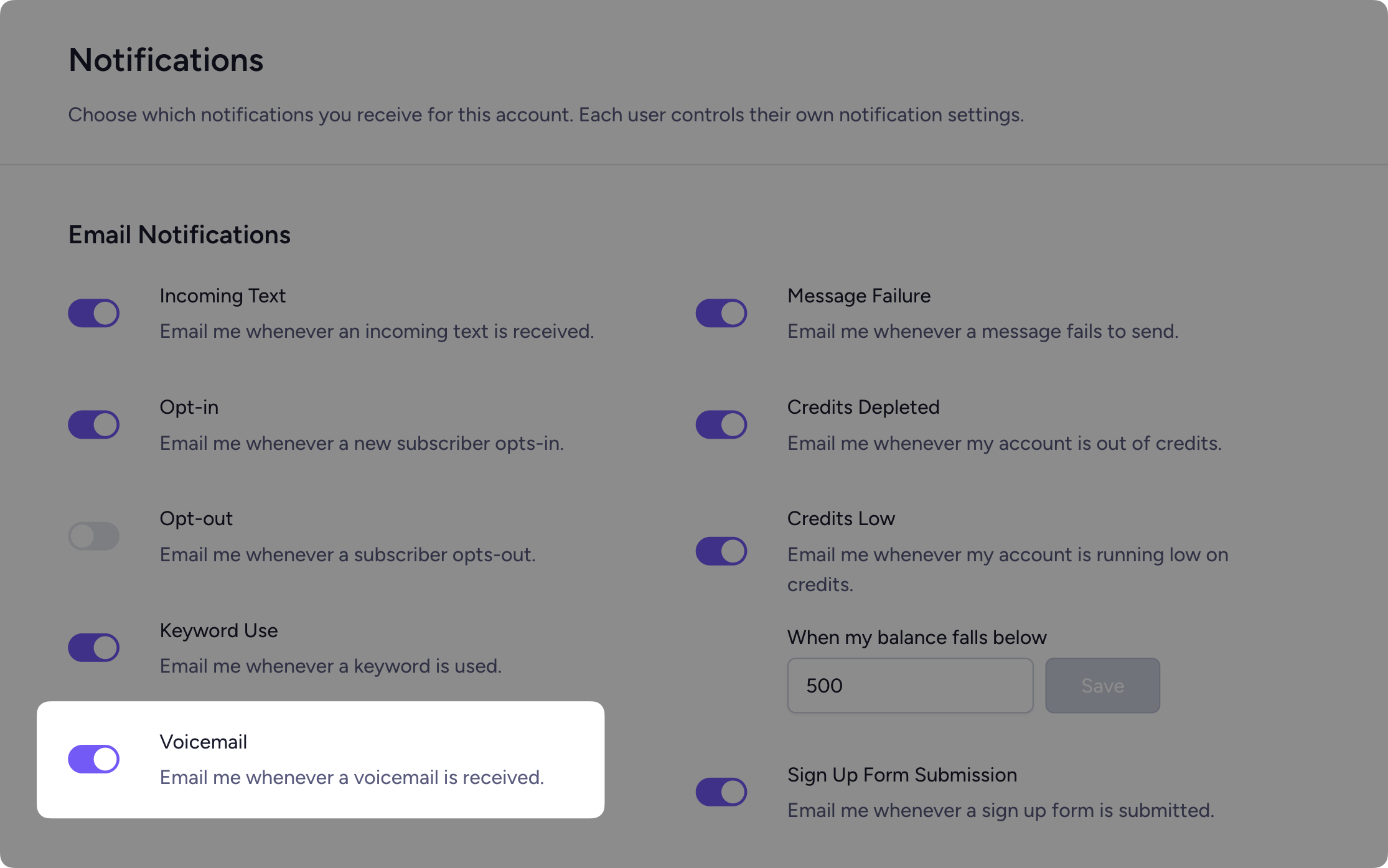 Get notified by email when someone leaves a voicemail through Clearstream's Voice Add-On