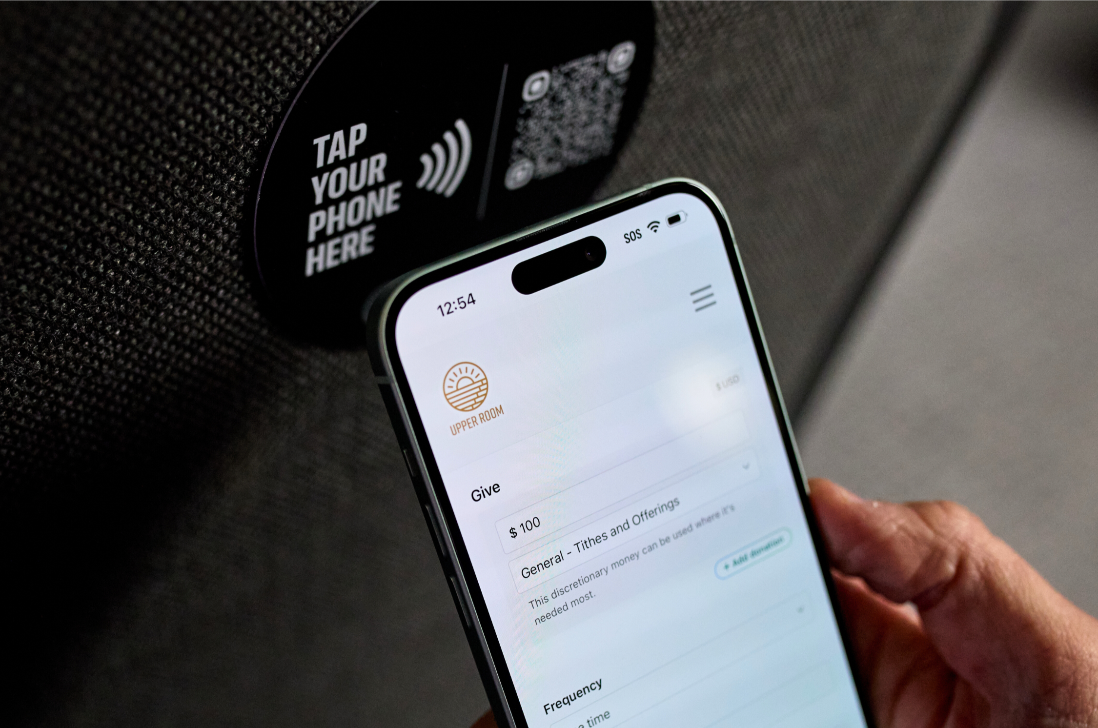 Easily give by tapping your phone.
