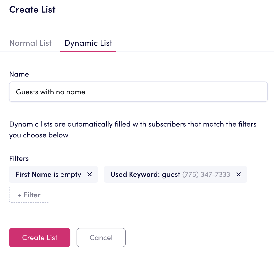 Create a Dynamic List