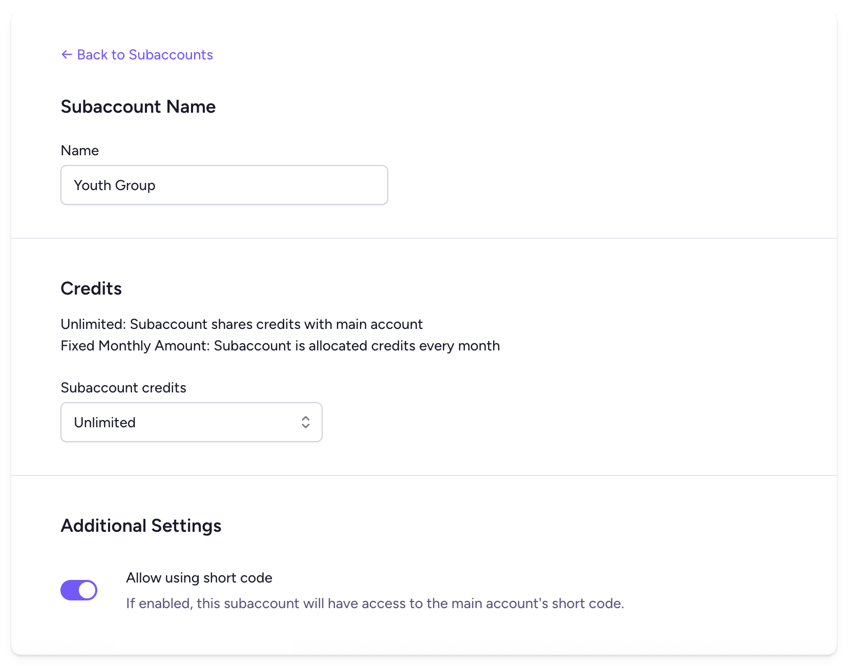 Allocate credits to your Clearstream subaccount