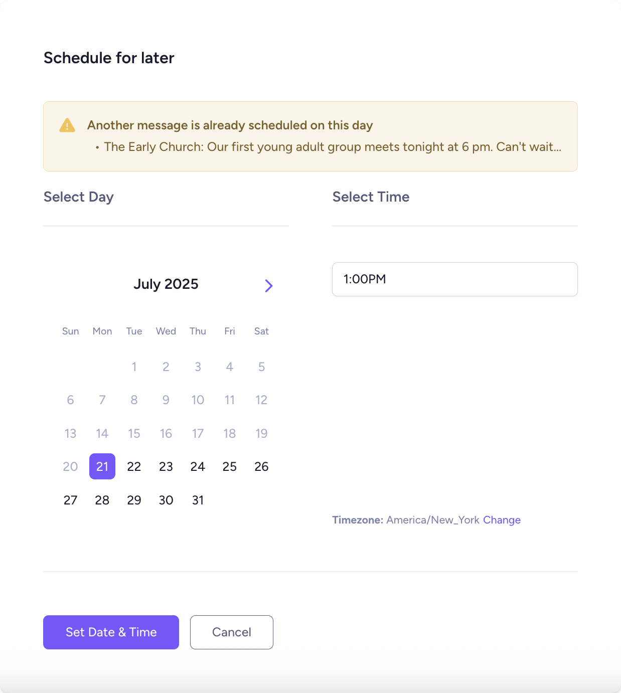 See upcoming scheduled messages in a pop-up
