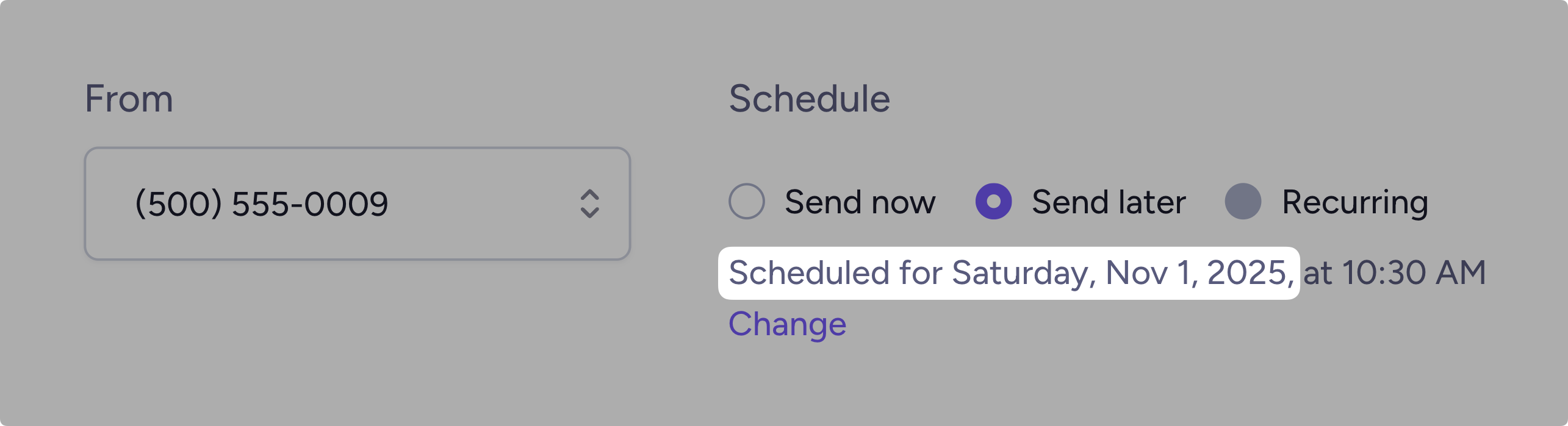 View the day of a scheduled message