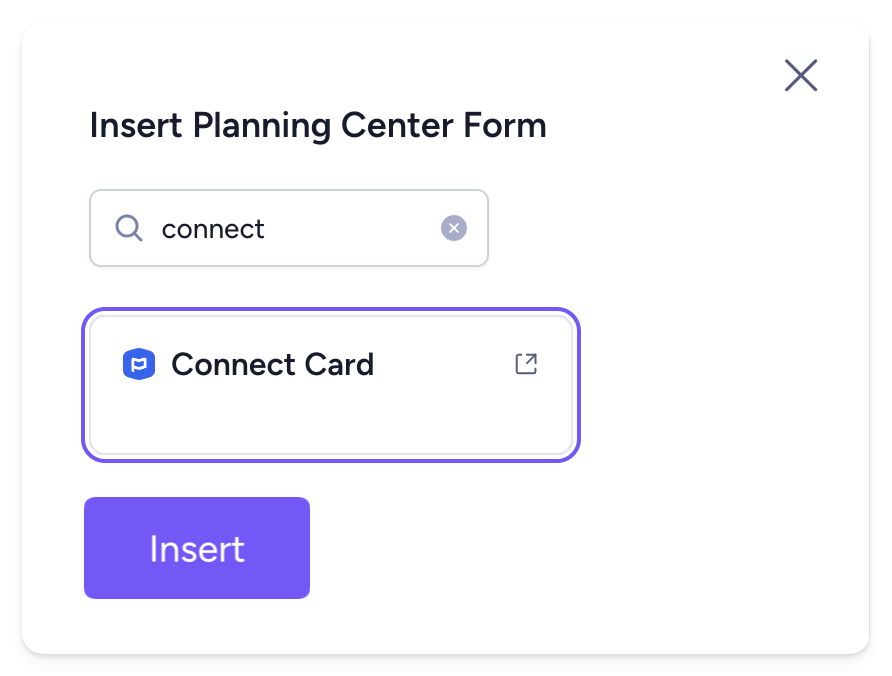 Include Planning Center forms Add a Planning Center form to NFC tap tags