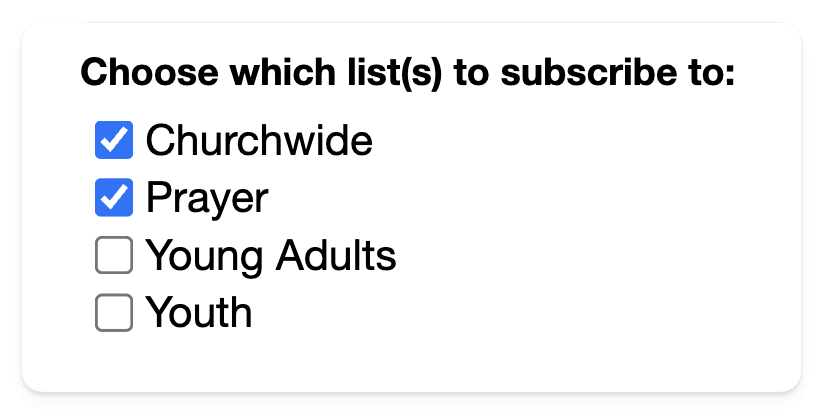 Choose what texts you want Choose which texting list to join