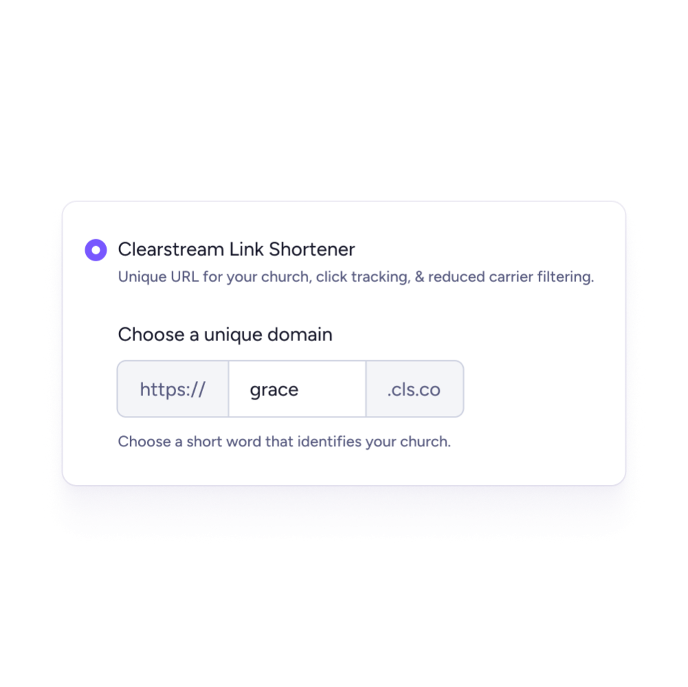 Choose your subdomain Custom link shortening