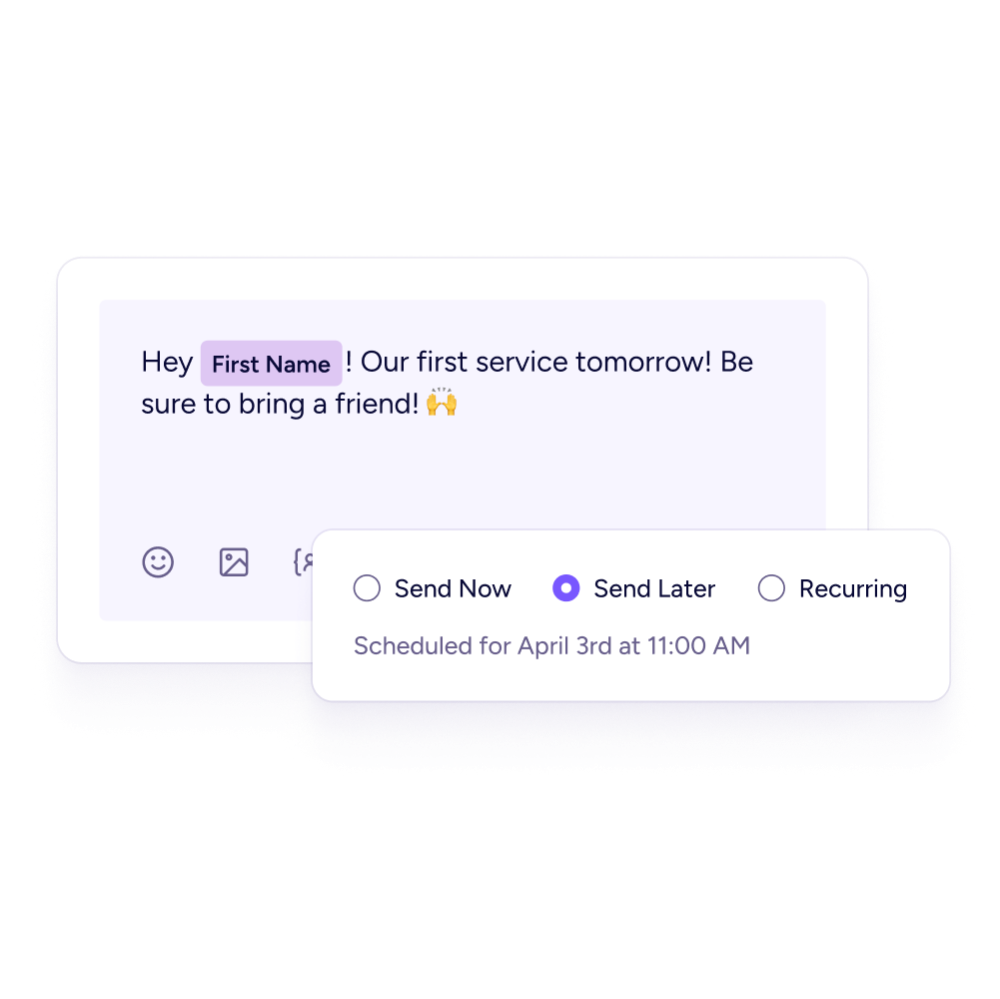 Text your team Scheduled message