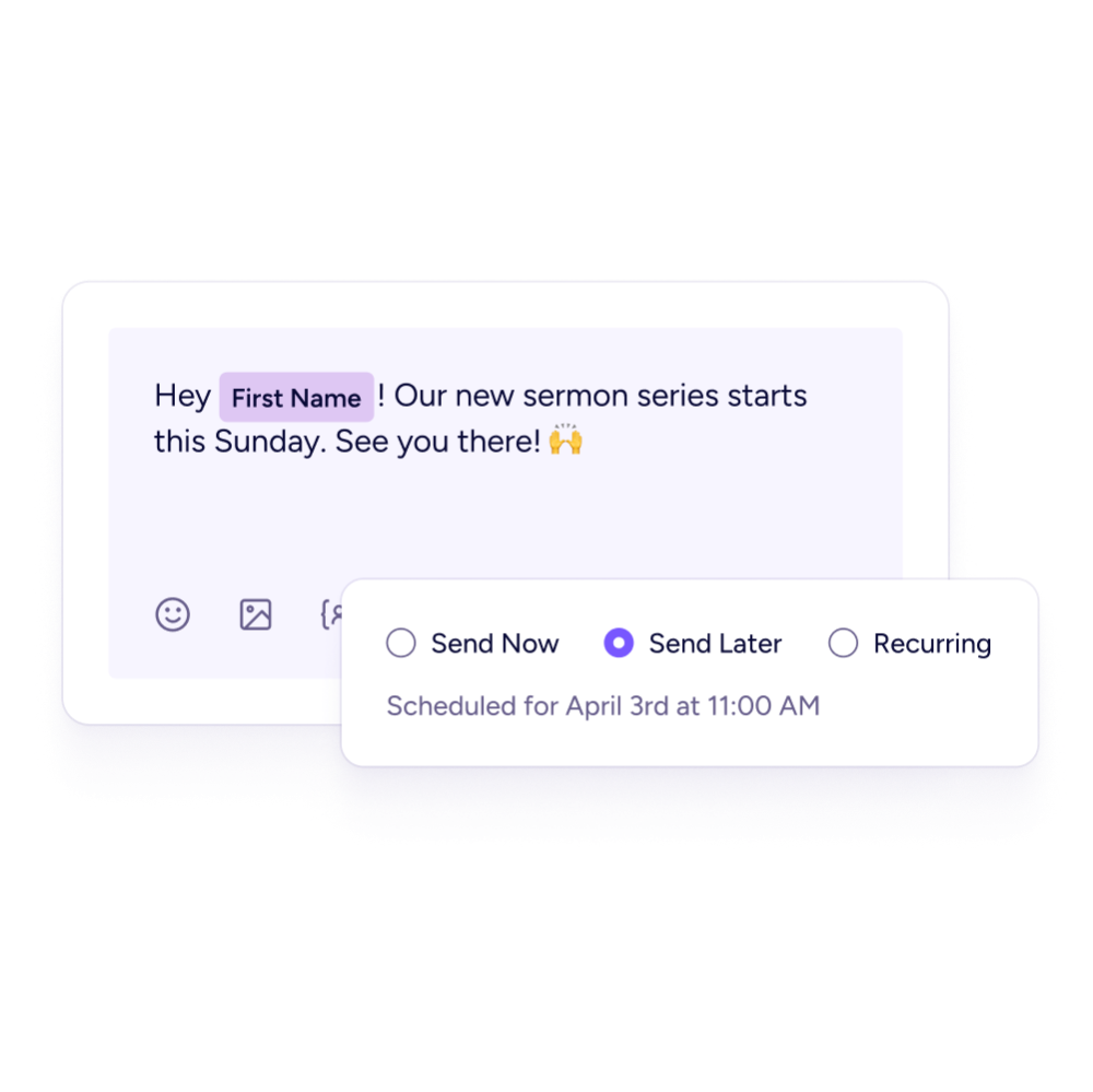 Send now or later Scheduled message