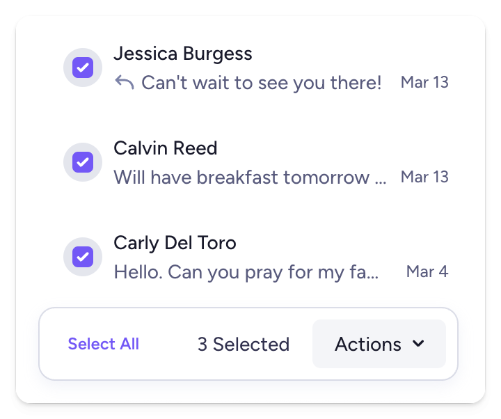 Keep your inbox organized Select all conversations in the inbox