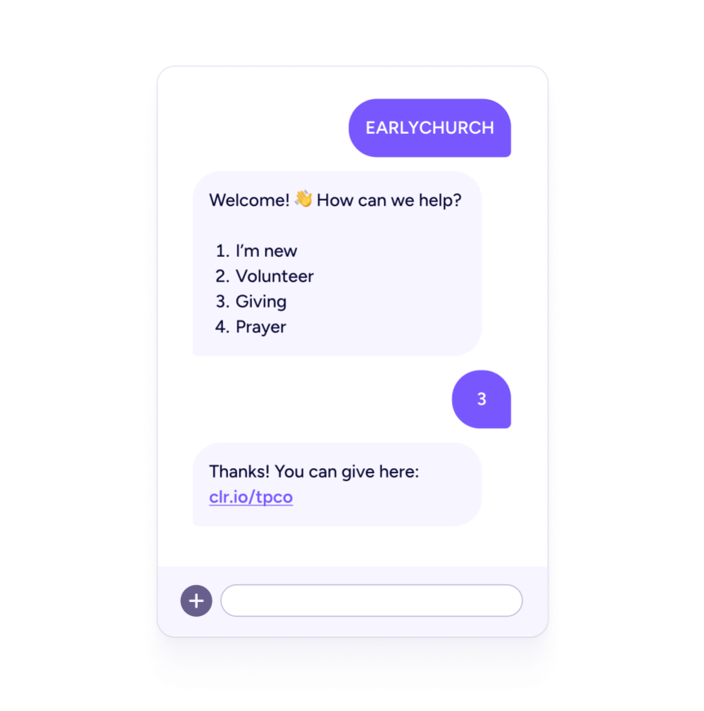 Let visitors choose next steps Auto response