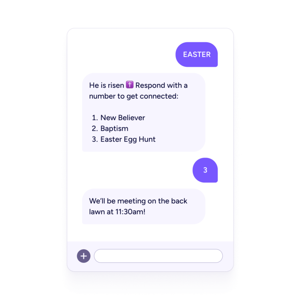 Use menus during events Easter send menu
